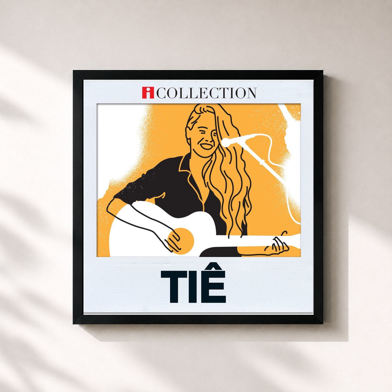 #noir Tableau carré de l'album iCollection de Tiê, cadre noir 32x32 cm