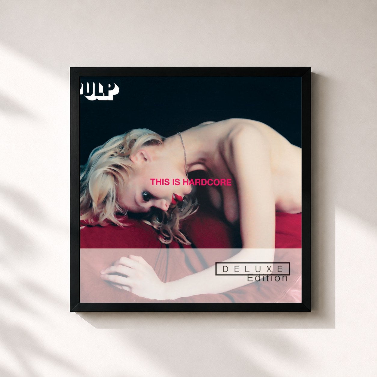 #noir Tableau carré de l'album This Is Hardcore (Deluxe Edition) de Pulp, cadre noir 32x32 cm