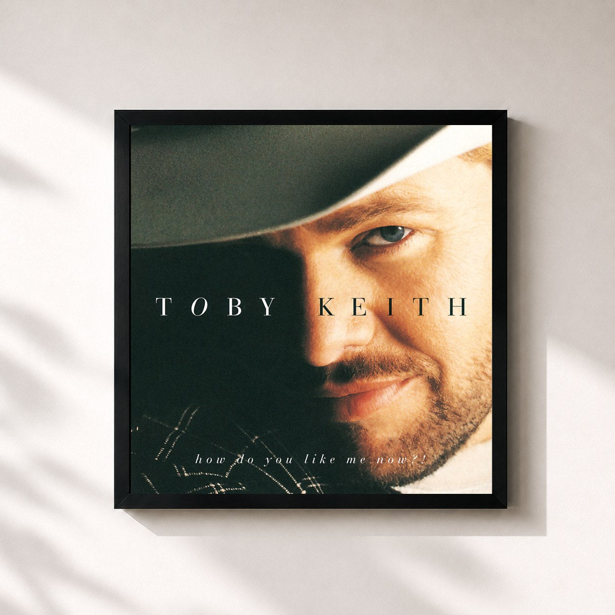#noir Tableau carré de l'album How Do You Like Me Now?! de Toby Keith, cadre noir 32x32 cm