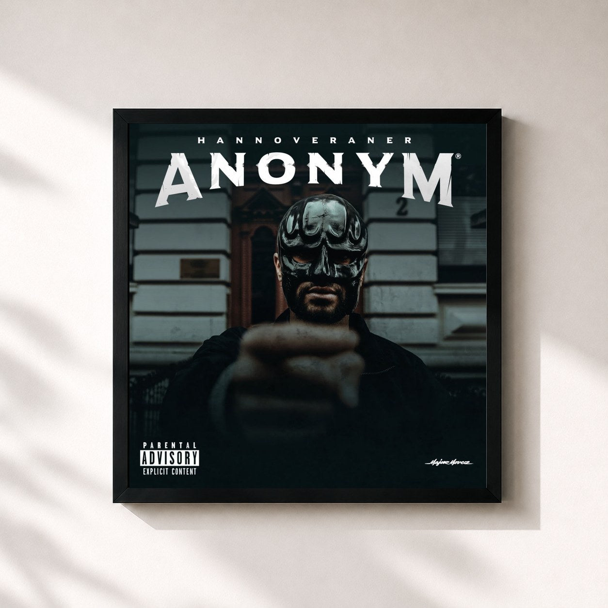 #noir Tableau carré de l'album Hannoveraner de Anonym, cadre noir 32x32 cm