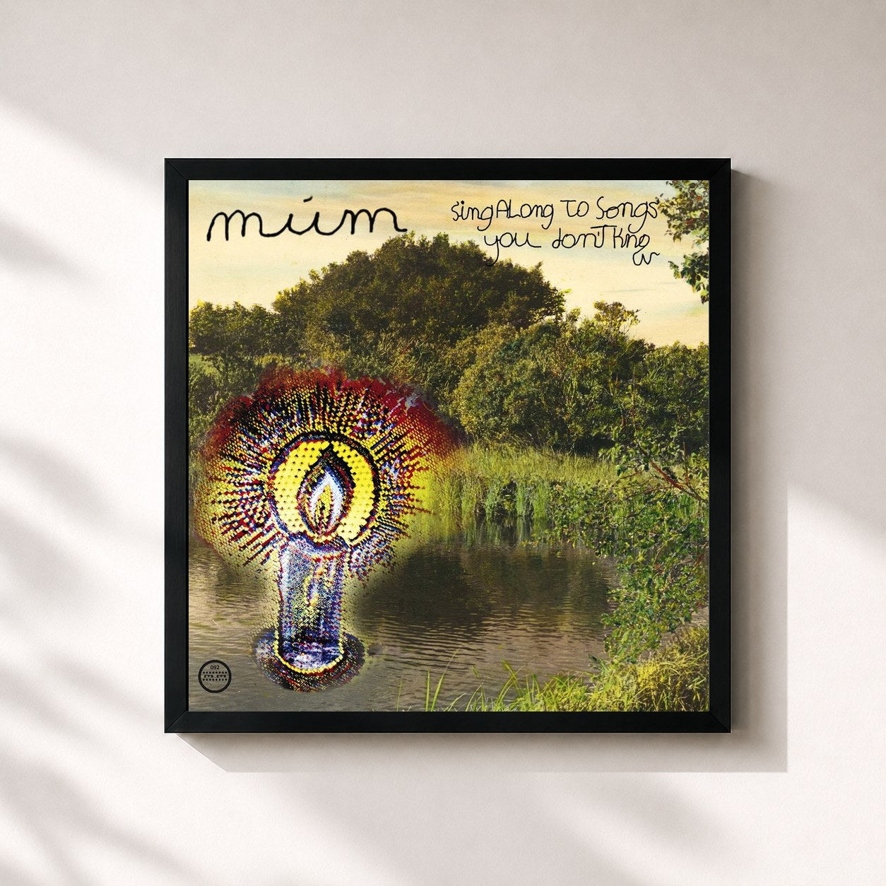 #noir Tableau carré de l'album Sing Along To Songs You Don't Know de múm, cadre noir 32x32 cm