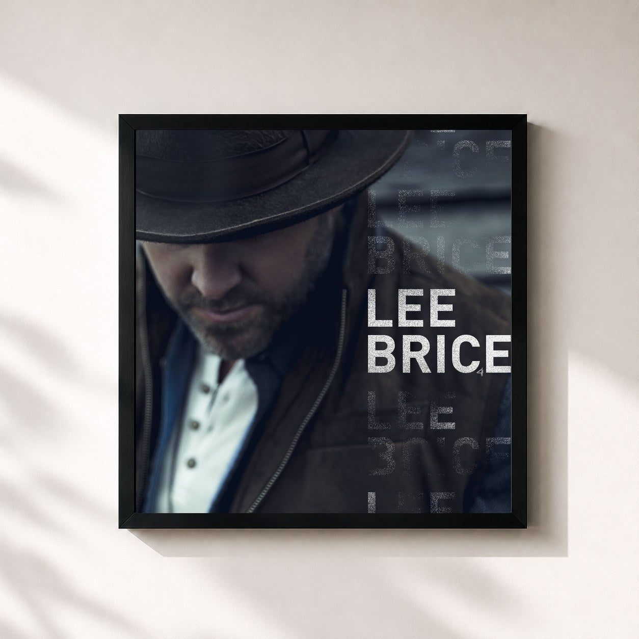 #noir Tableau carré de l'album Lee Brice de Lee Brice, cadre noir 32x32 cm