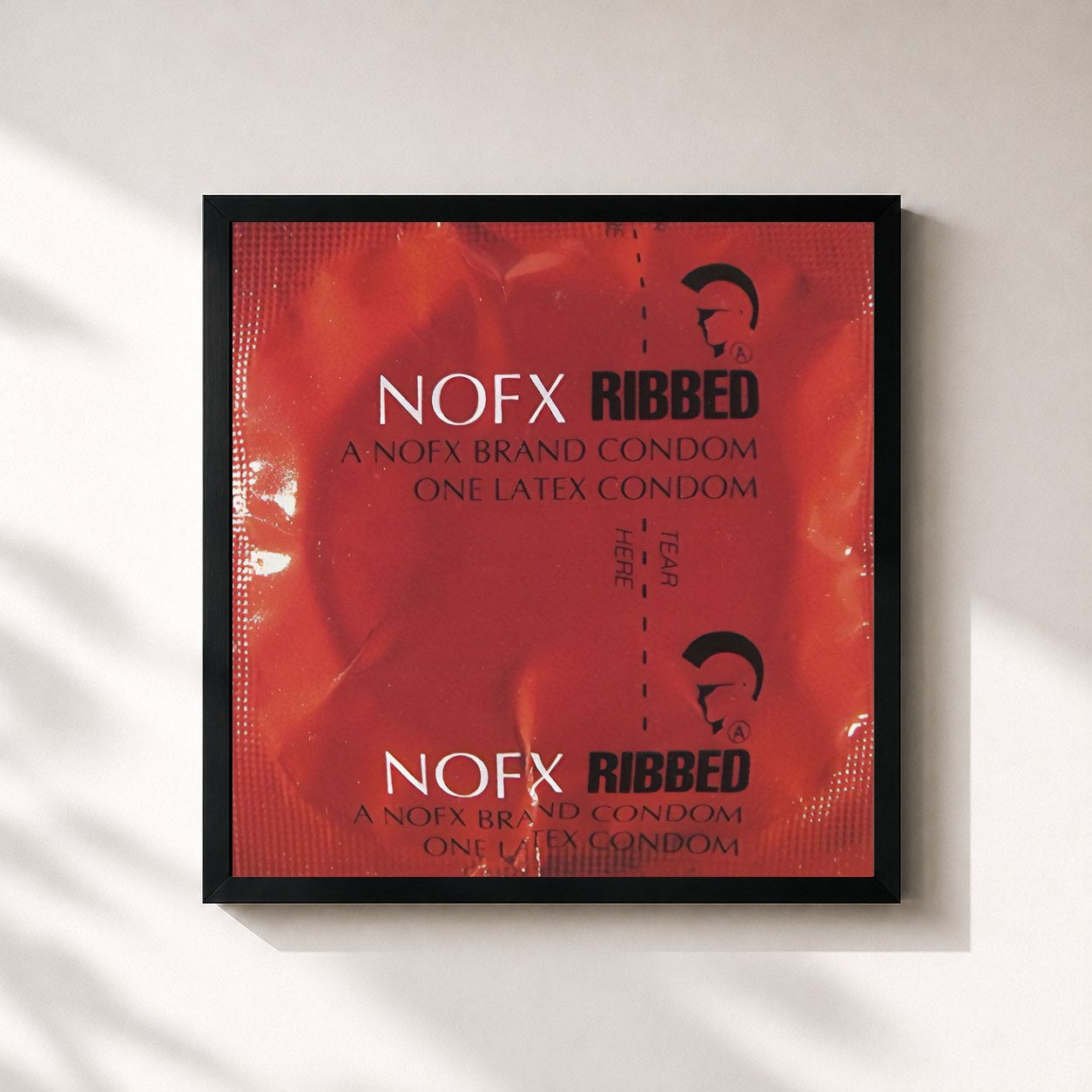 #noir Tableau carré de l'album Ribbed de NOFX, cadre noir 32x32 cm