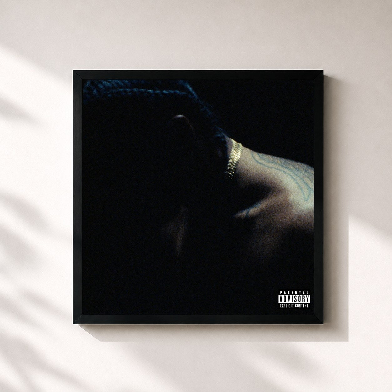 #noir Tableau carré de l'album Soul Burger de Ab-Soul, cadre noir 32x32 cm