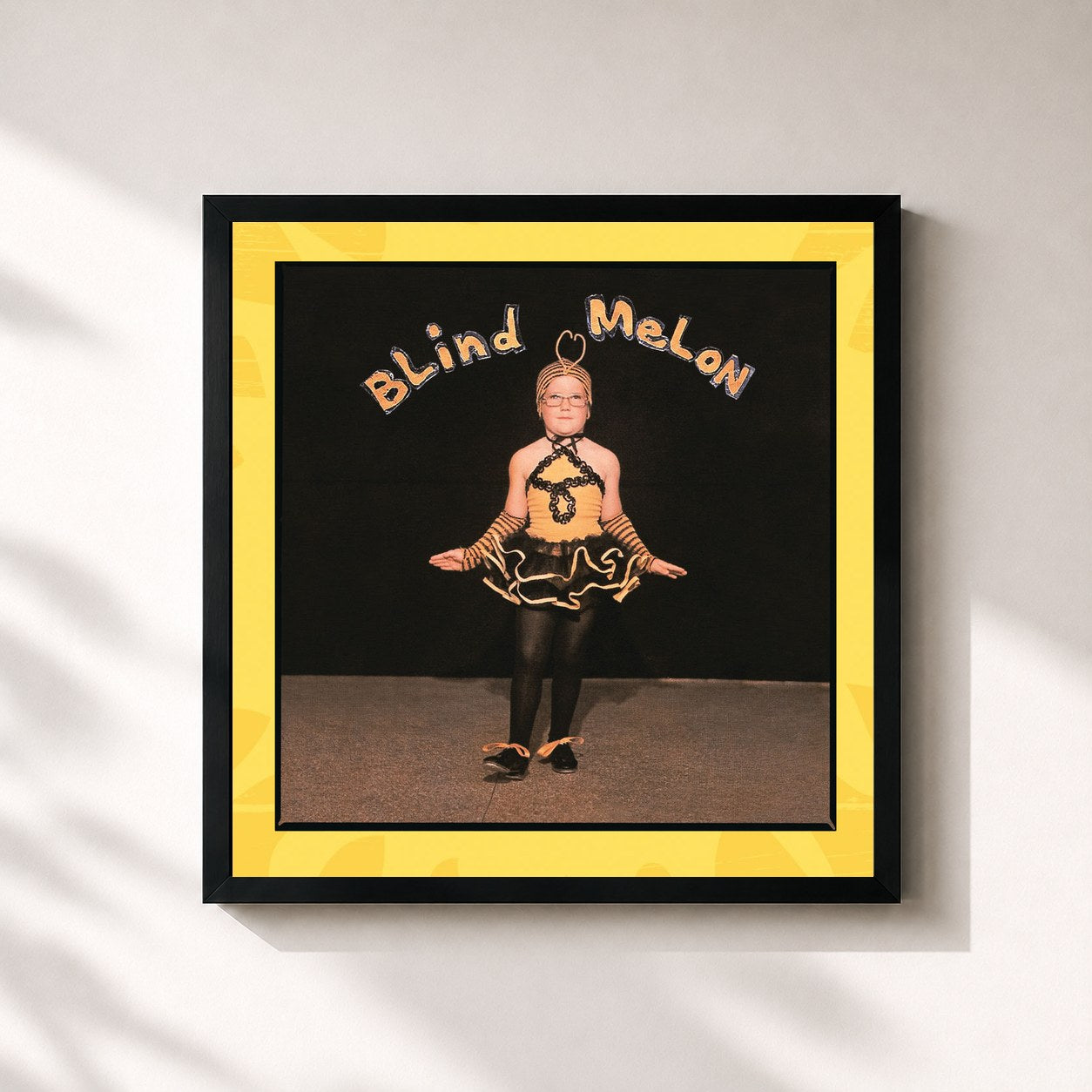 #noir Tableau carré de l'album Blind Melon de Blind Melon, cadre noir 32x32 cm