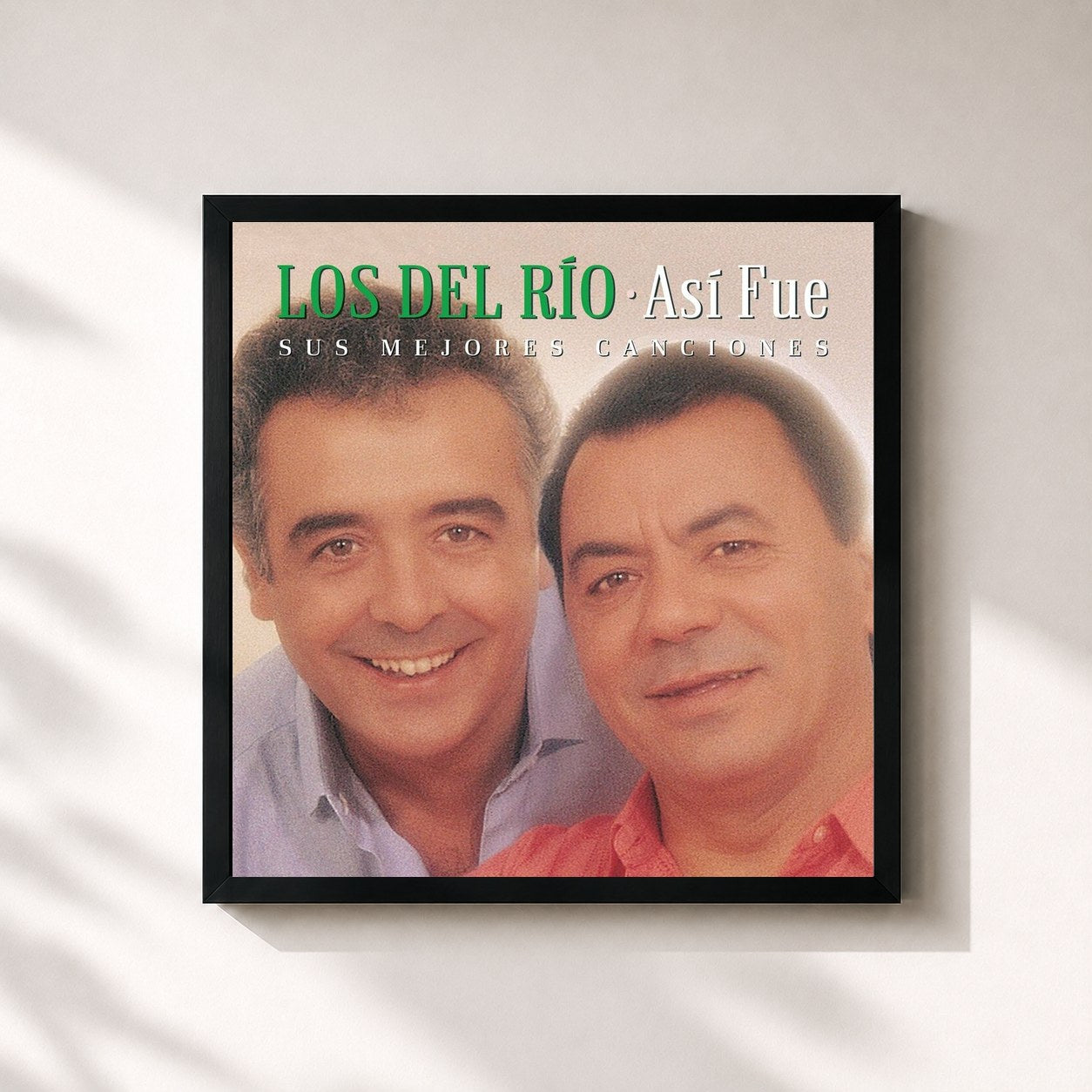 #noir Tableau carré de l'album Así Fue: Mis Mejores Canciones de Los Del Río, cadre noir 32x32 cm