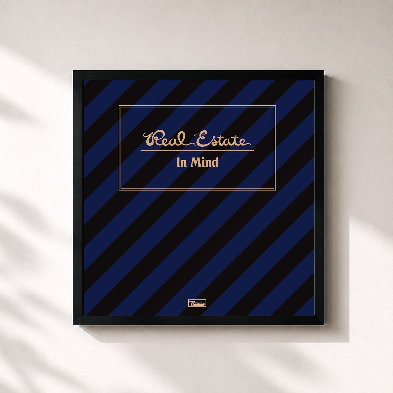 #noir Tableau carré de l'album In Mind de Real Estate, cadre noir 32x32 cm