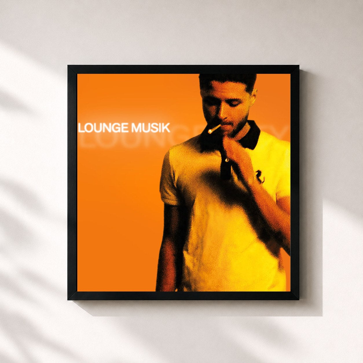 #noir Tableau carré de l'album Lounge Musik de Pashanim, cadre noir 32x32 cm