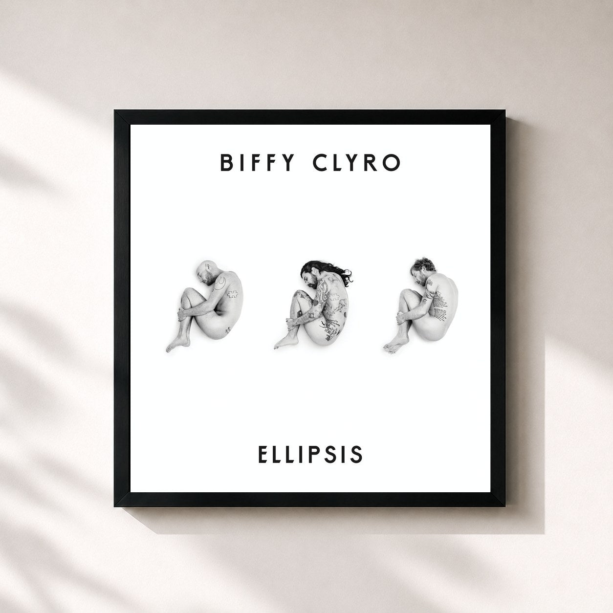 #noir Tableau carré de l'album Ellipsis de Biffy Clyro, cadre noir 32x32 cm