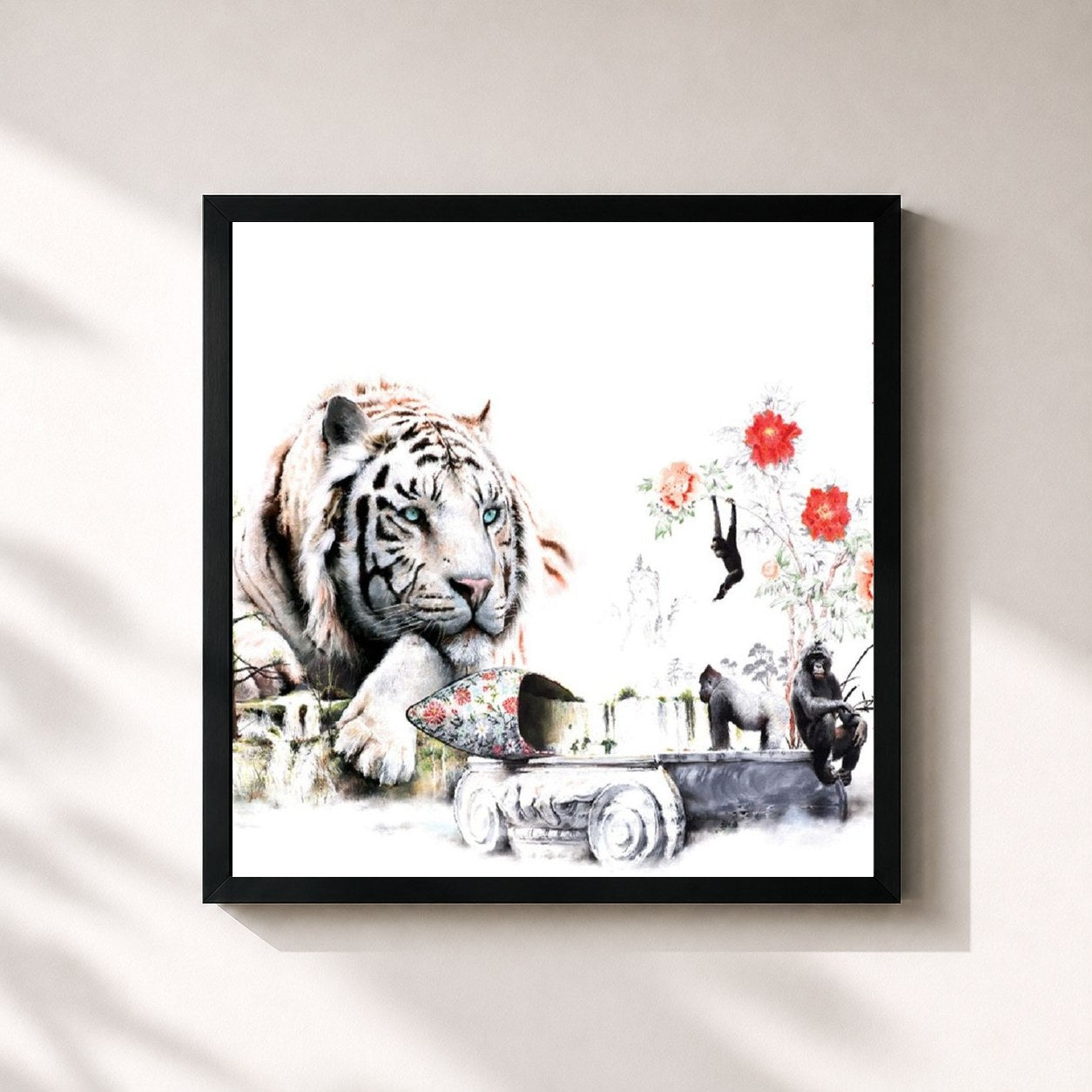 #noir Tableau carré de l'album Fever's End (열꽃) de TABLO, cadre noir 32x32 cm