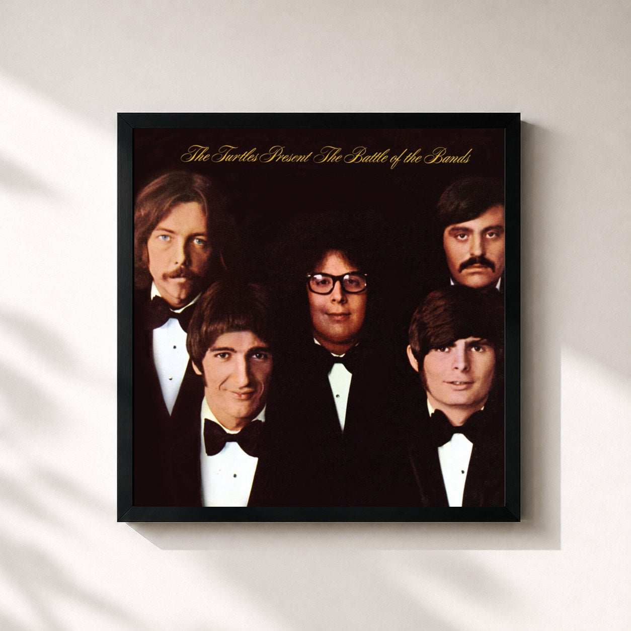 #noir Tableau carré de l'album The Battle of the Bands (Deluxe Version) de The Turtles, cadre noir 32x32 cm