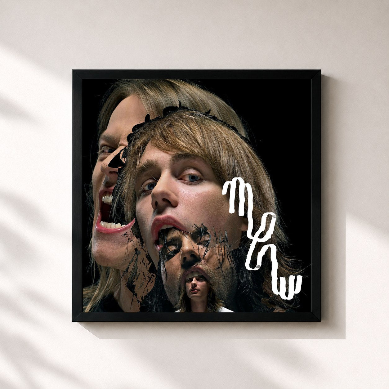#noir Tableau carré de l'album Mew And The Glass Handed Kites de Mew, cadre noir 32x32 cm