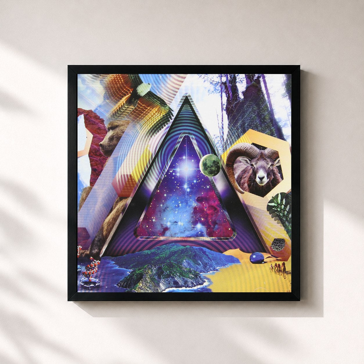#noir Tableau carré de l'album Universal Pulse de 311, cadre noir 32x32 cm