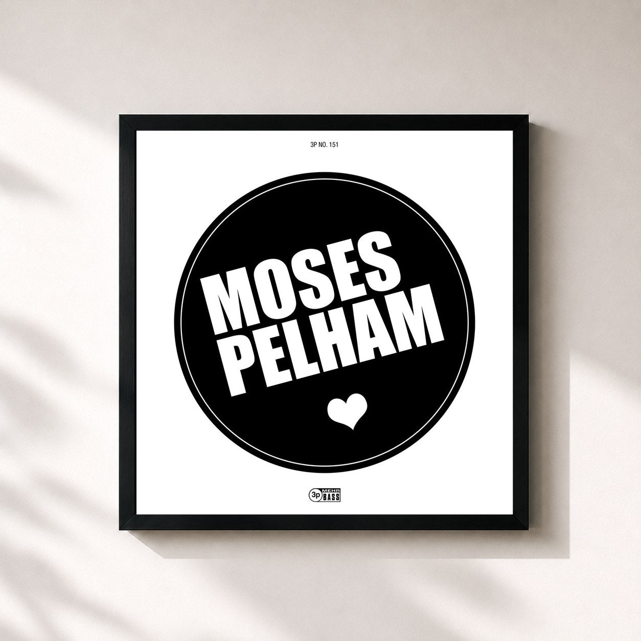 #noir Tableau carré de l'album Herz de Moses Pelham, cadre noir 32x32 cm