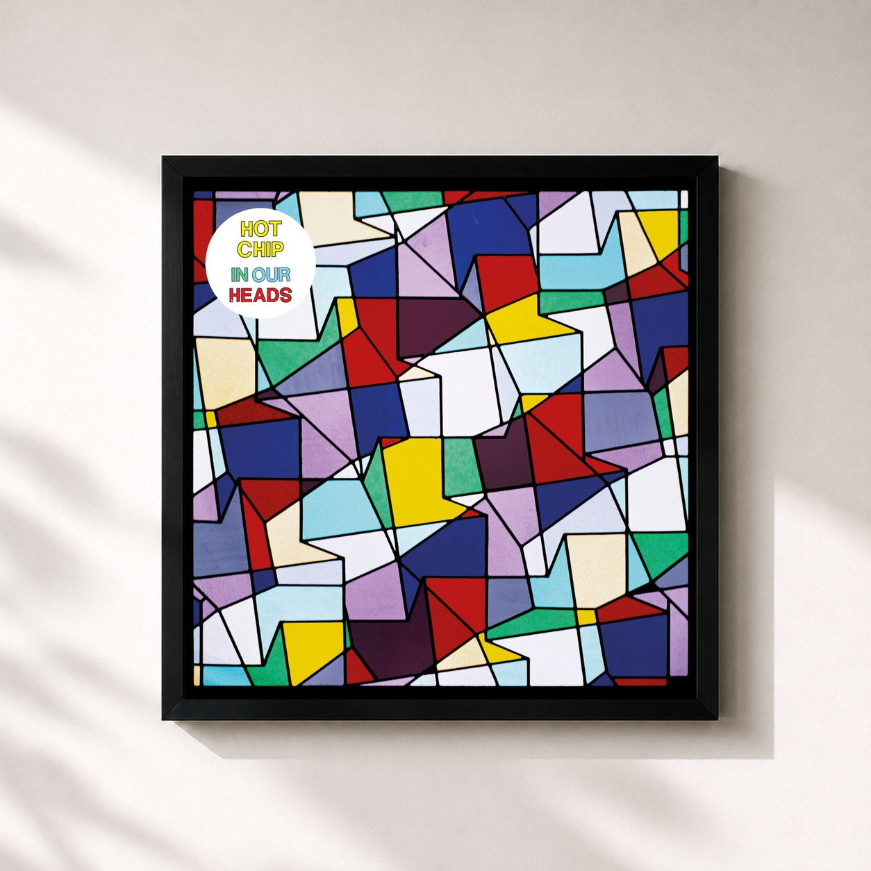 #noir Tableau carré de l'album In Our Heads de Hot Chip, cadre noir 32x32 cm