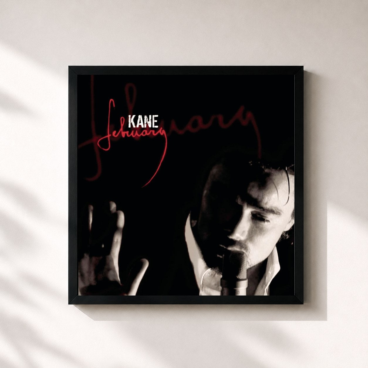 #noir Tableau carré de l'album February de KANE, cadre noir 32x32 cm