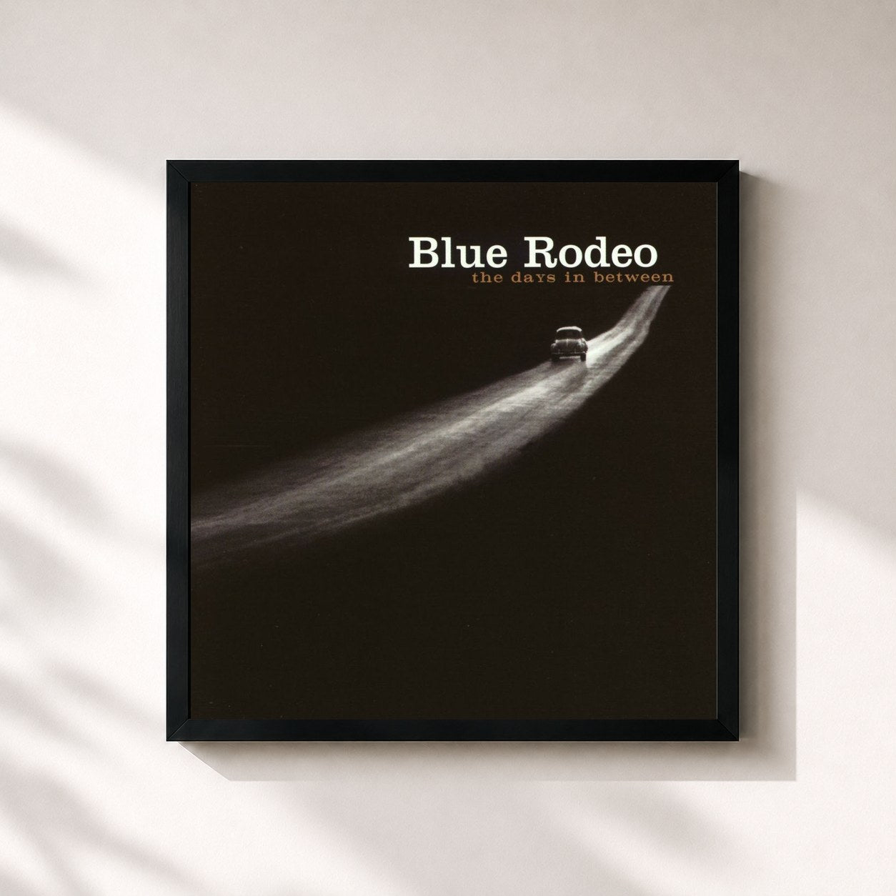 #noir Tableau carré de l'album The Days in Between de Blue Rodeo, cadre noir 32x32 cm