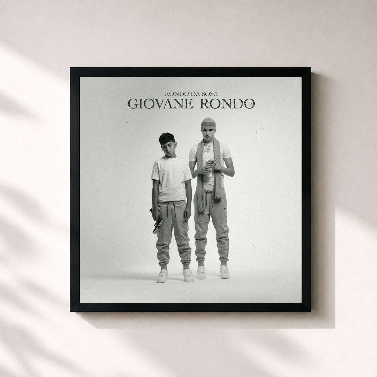 #noir Tableau carré de l'album GIOVANE RONDO de Rondodasosa, cadre noir 32x32 cm