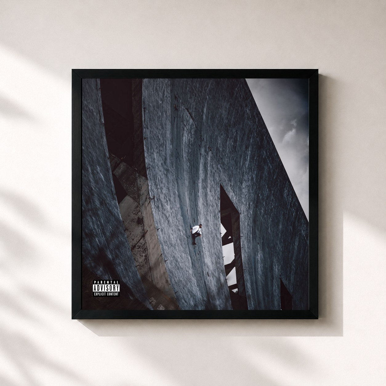 #noir Tableau carré de l'album Storyteller de Médine, cadre noir 32x32 cm