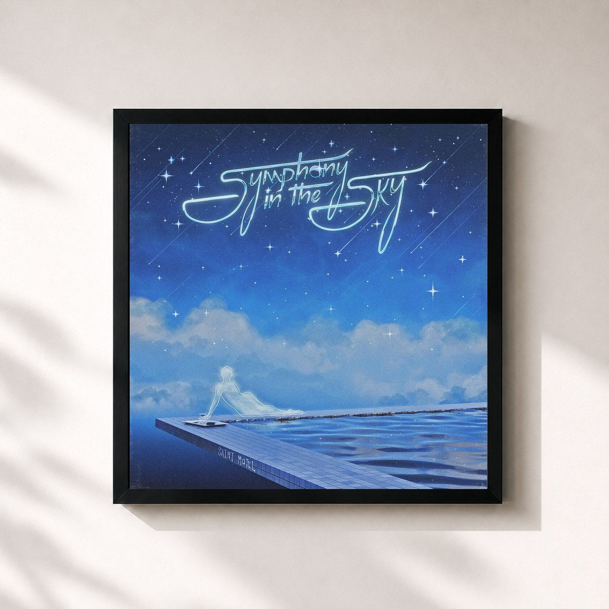 #noir Tableau carré de l'album Saint Motel & the Symphony in the Sky de Saint Motel, cadre noir 32x32 cm