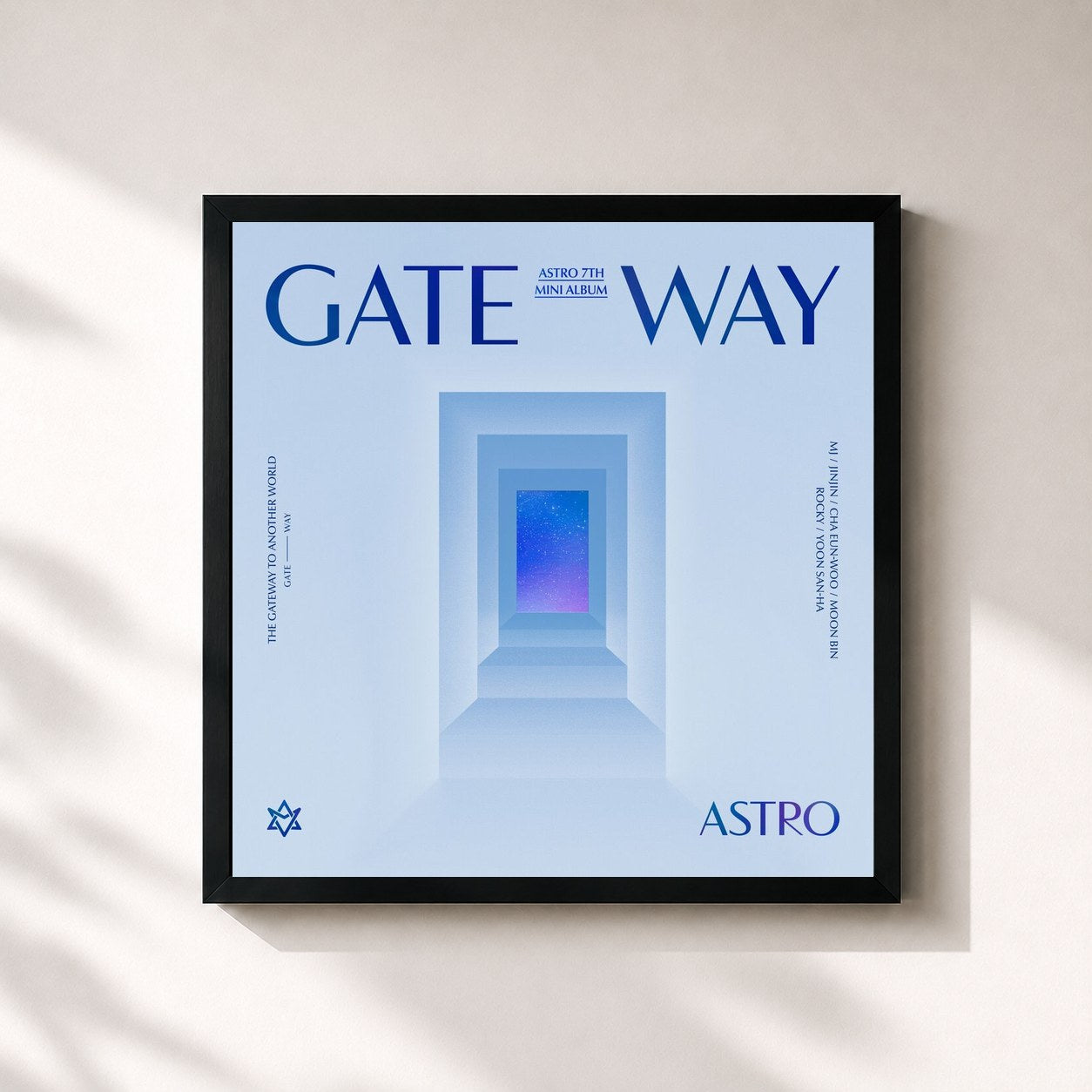 #noir Tableau carré de l'album GATEWAY de ASTRO, cadre noir 32x32 cm