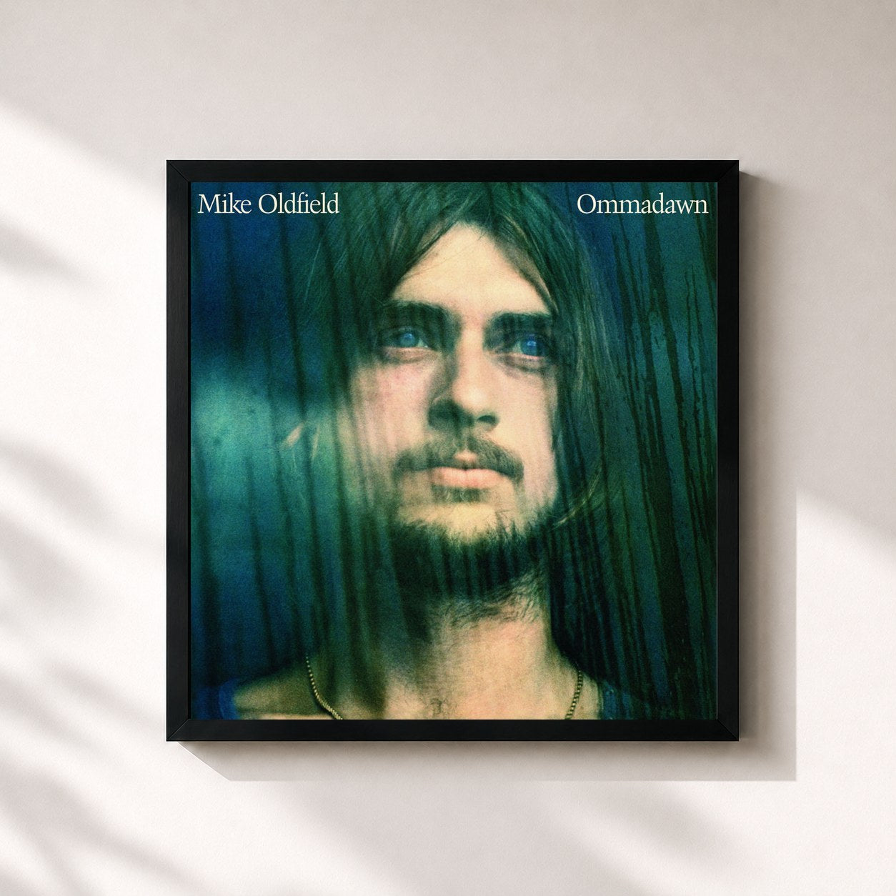 #noir Tableau carré de l'album Ommadawn de Mike Oldfield, cadre noir 32x32 cm