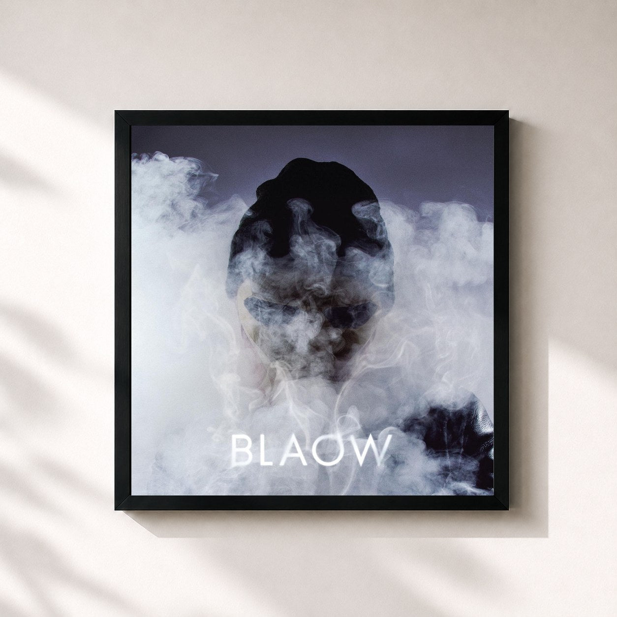 #noir Tableau carré de l'album BLAOW de Lance Butters, cadre noir 32x32 cm