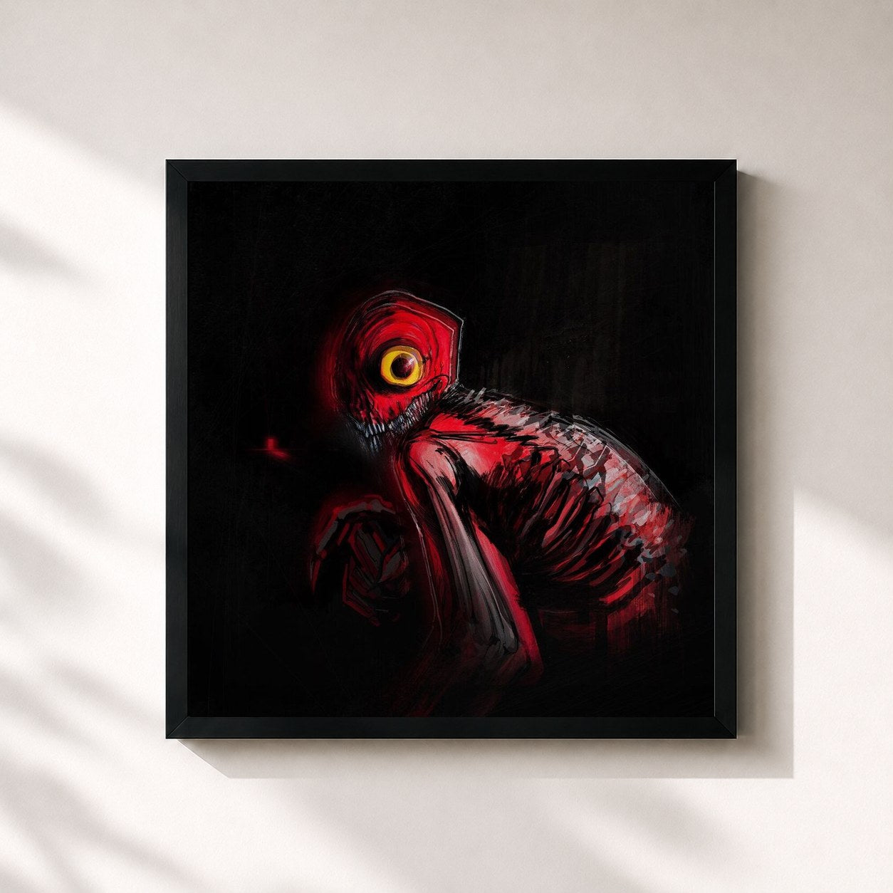 #noir Tableau carré de l'album Teufel Fallen de Souly, cadre noir 32x32 cm