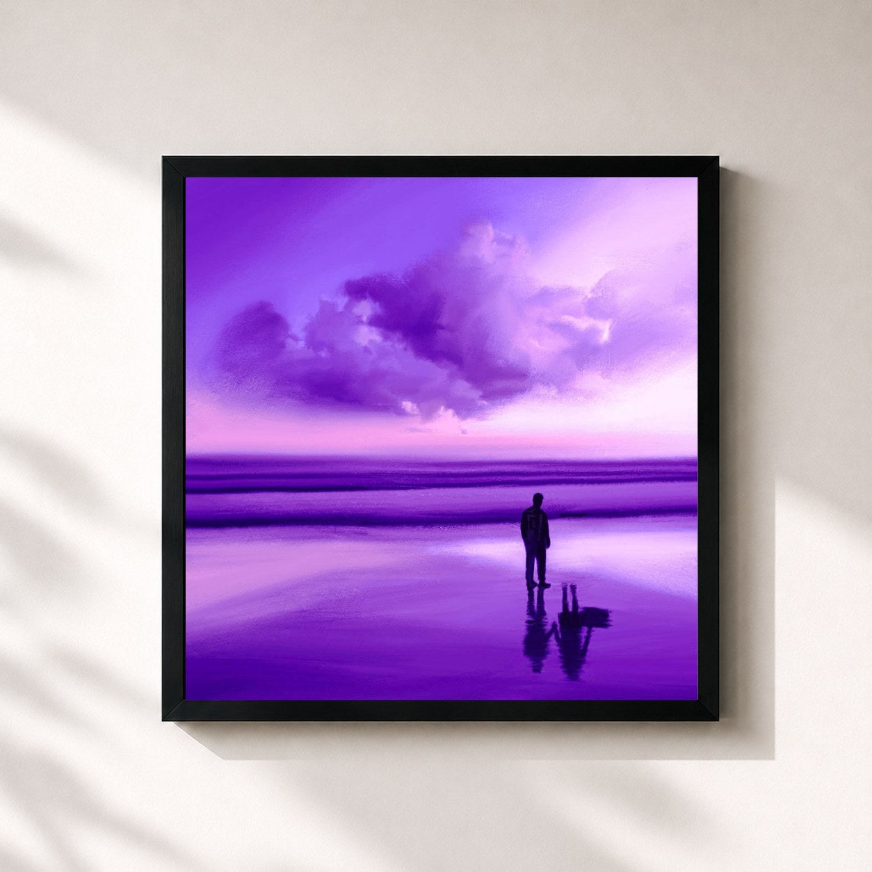 #noir Tableau carré de l'album Purple Past de Pajel, cadre noir 32x32 cm