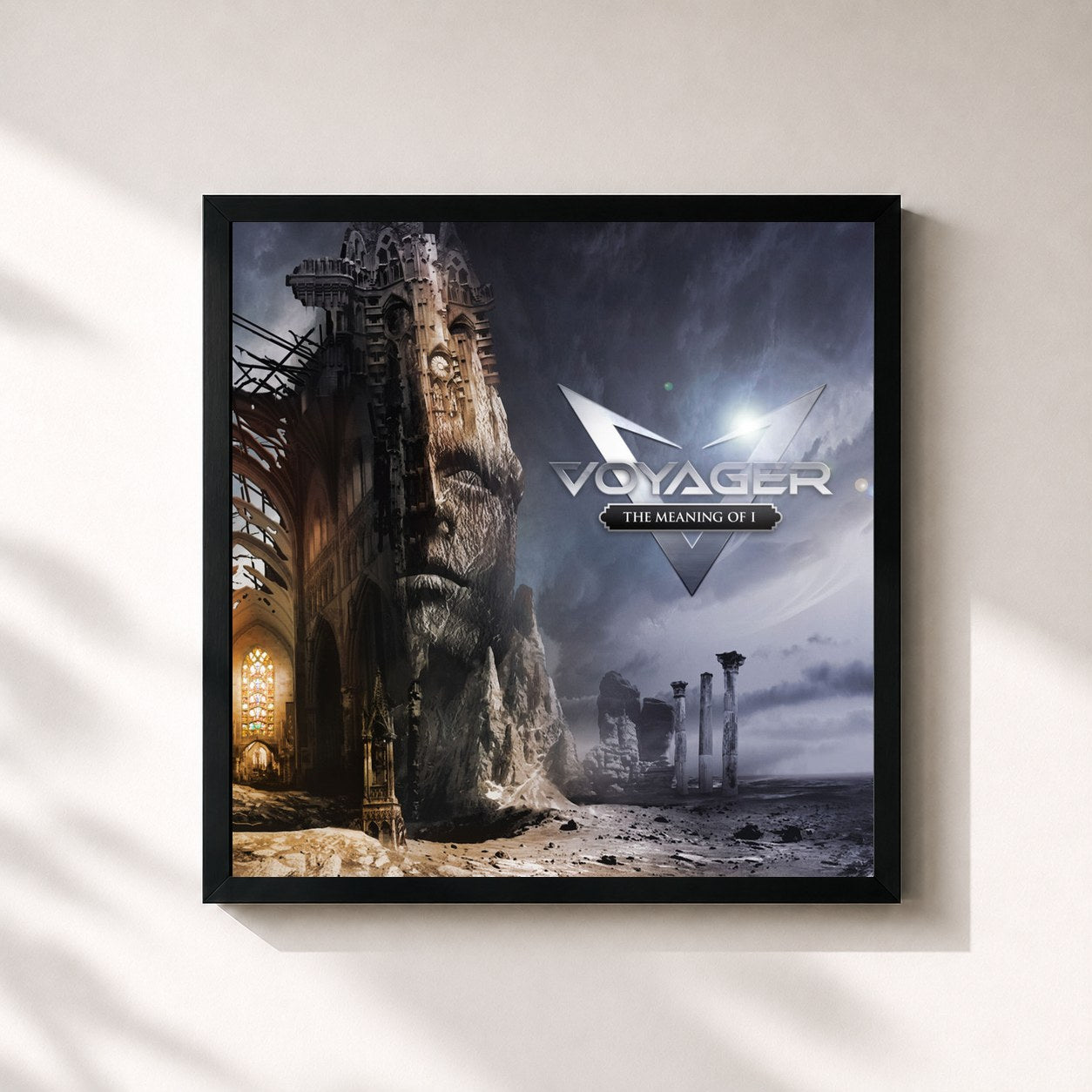 #noir Tableau carré de l'album The Meaning of I de Voyager, cadre noir 32x32 cm