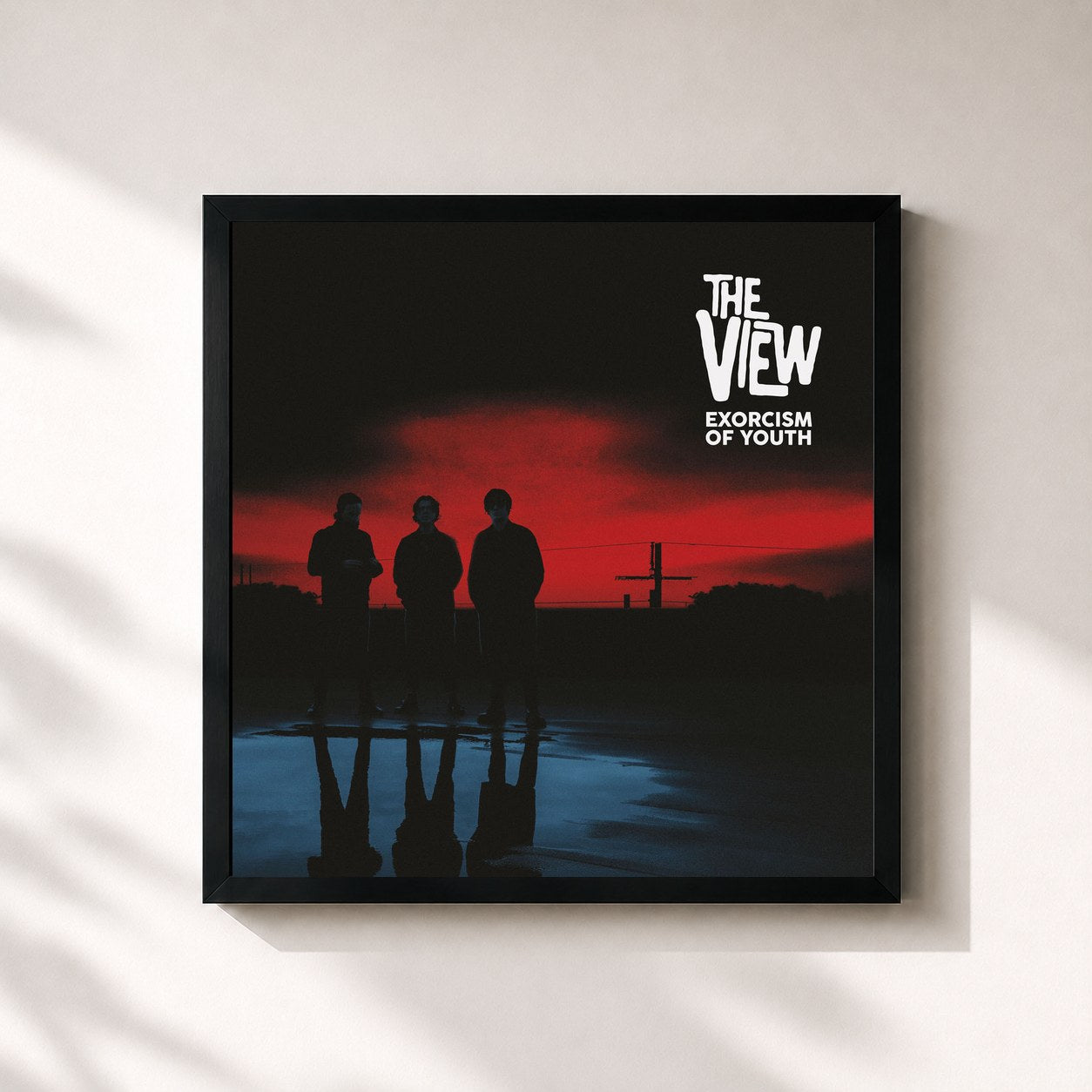 #noir Tableau carré de l'album Exorcism of Youth de The View, cadre noir 32x32 cm
