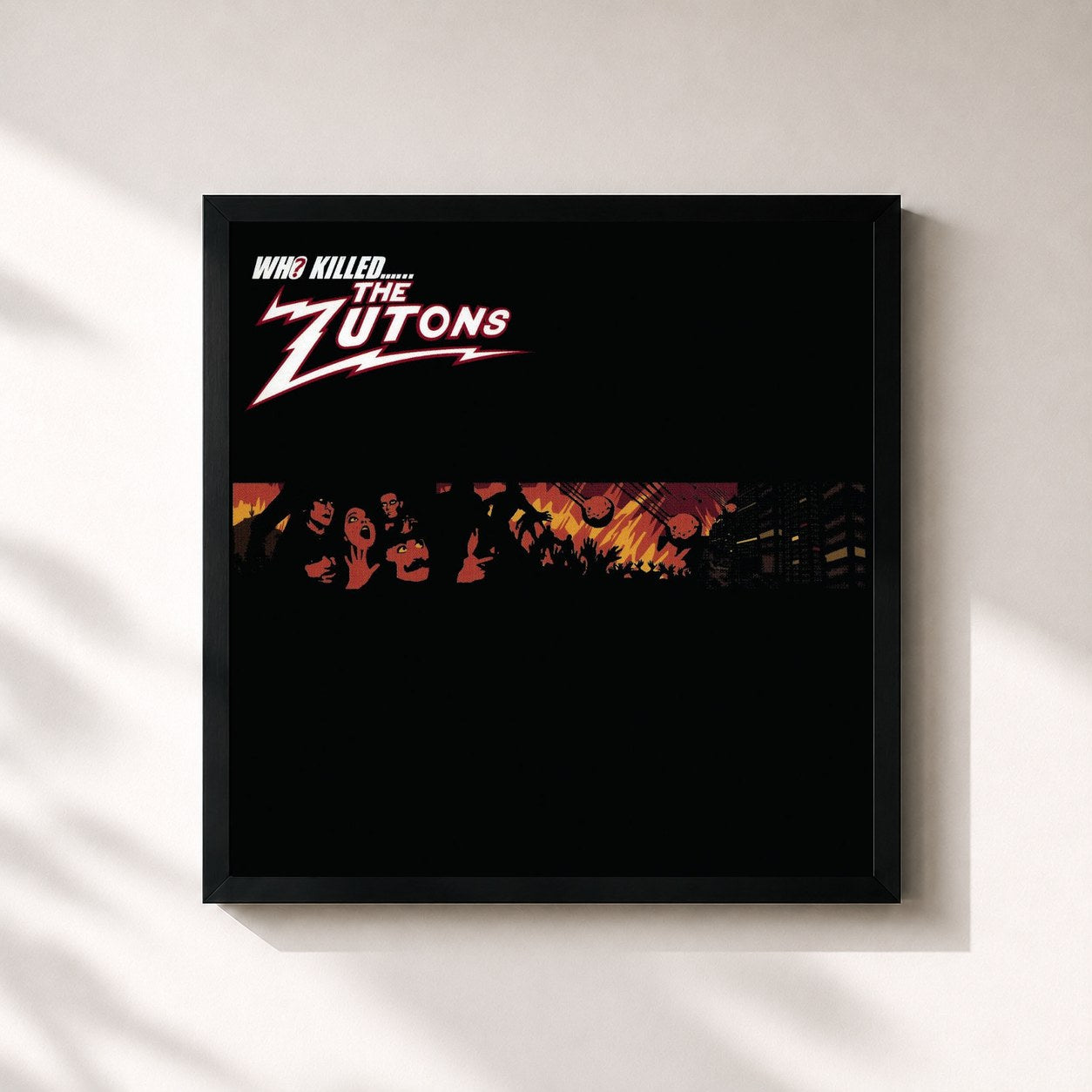 #noir Tableau carré de l'album Who Killed The Zutons? de The Zutons, cadre noir 32x32 cm