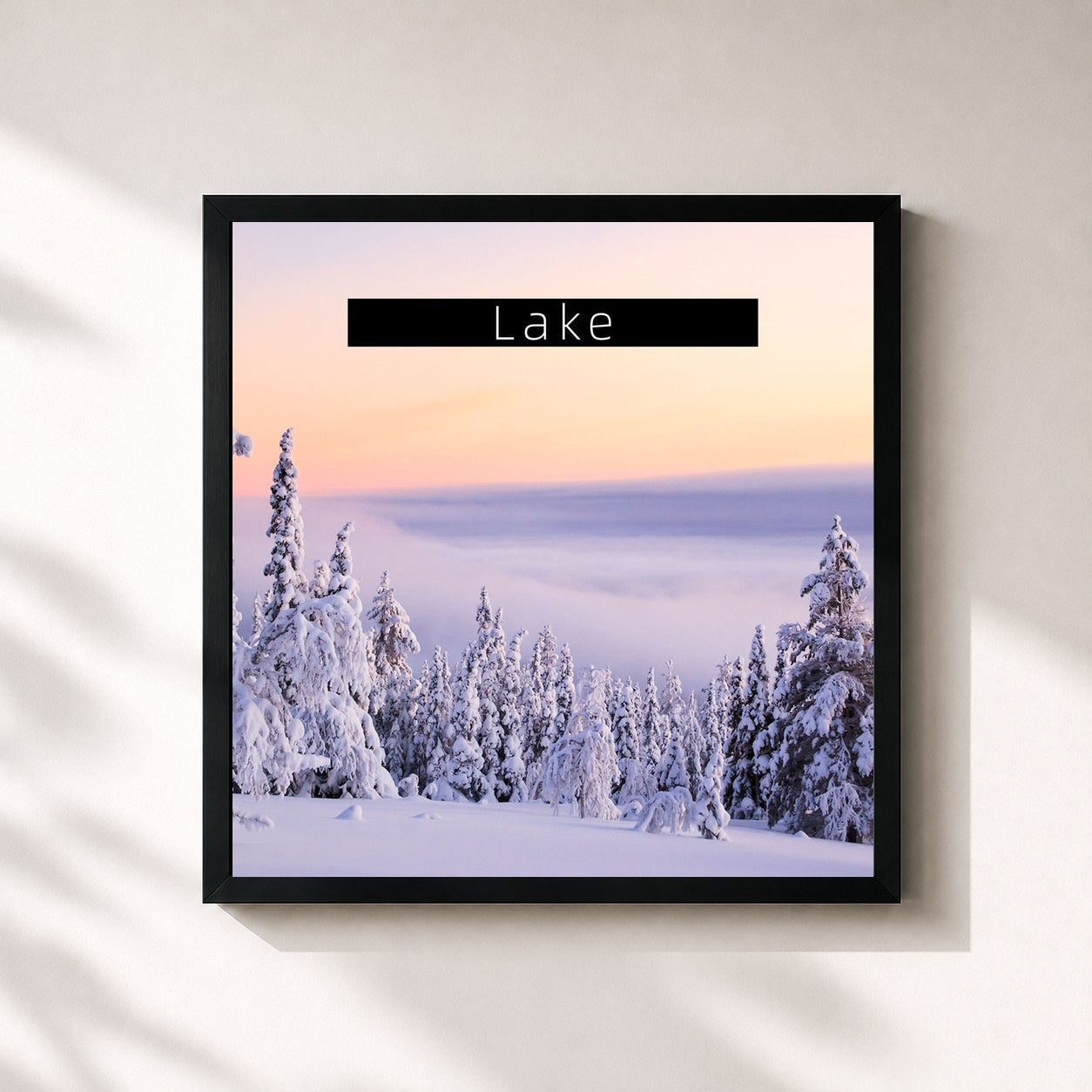 #noir Tableau carré de l'album Lake de Annie, cadre noir 32x32 cm