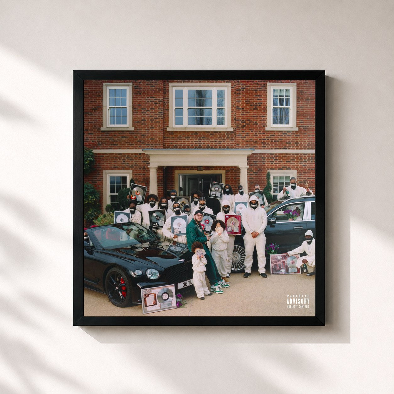 #noir Tableau carré de l'album Thanks For Hating de Potter Payper, cadre noir 32x32 cm