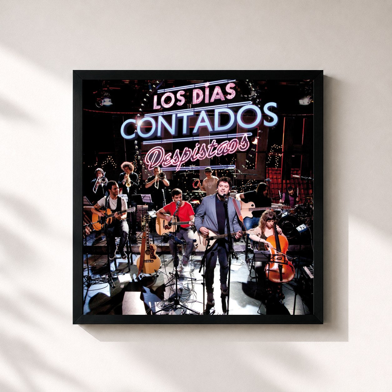 #noir Tableau carré de l'album Los dias contados (Deluxe edition) de Despistaos, cadre noir 32x32 cm