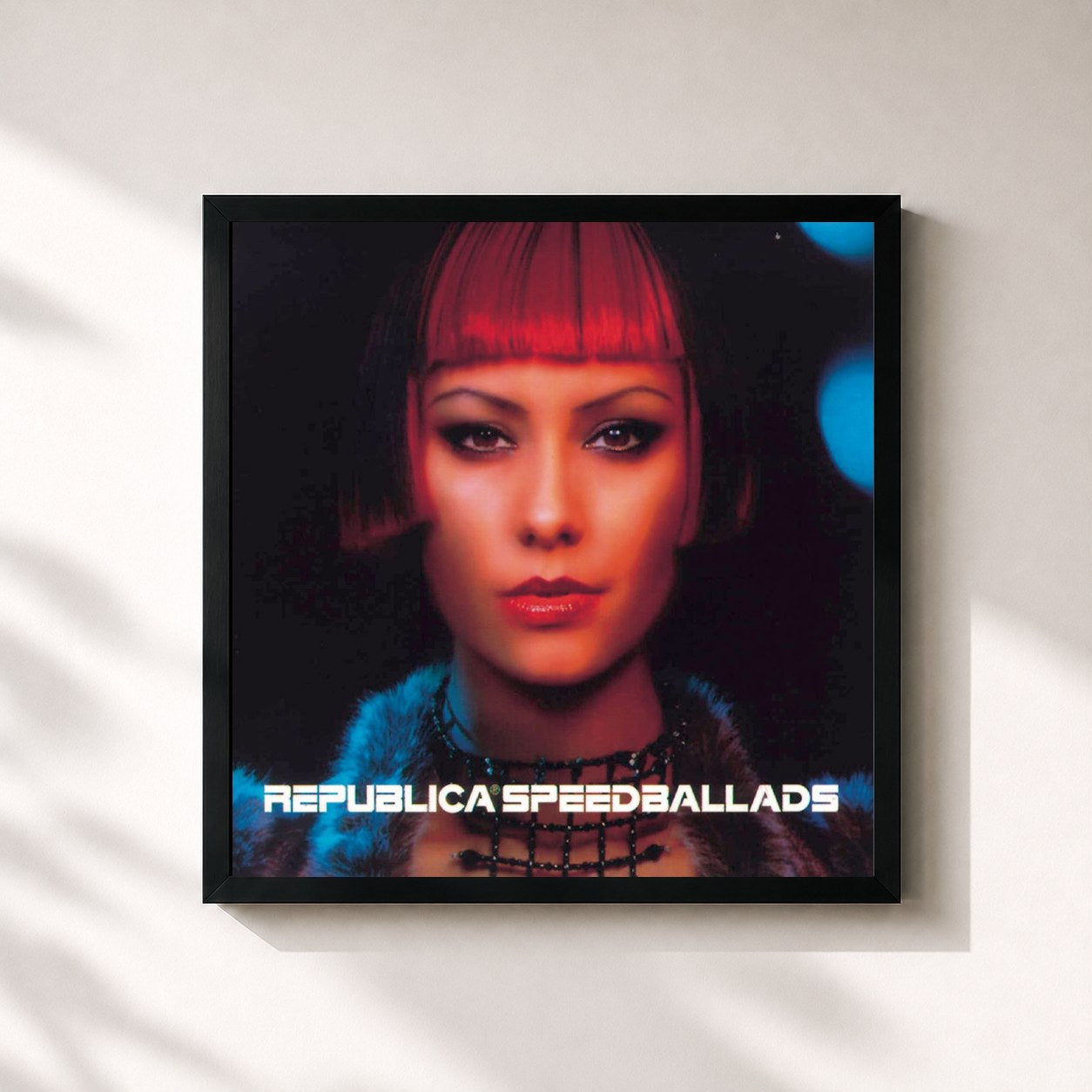 #noir Tableau carré de l'album Speed Ballads de Republica, cadre noir 32x32 cm