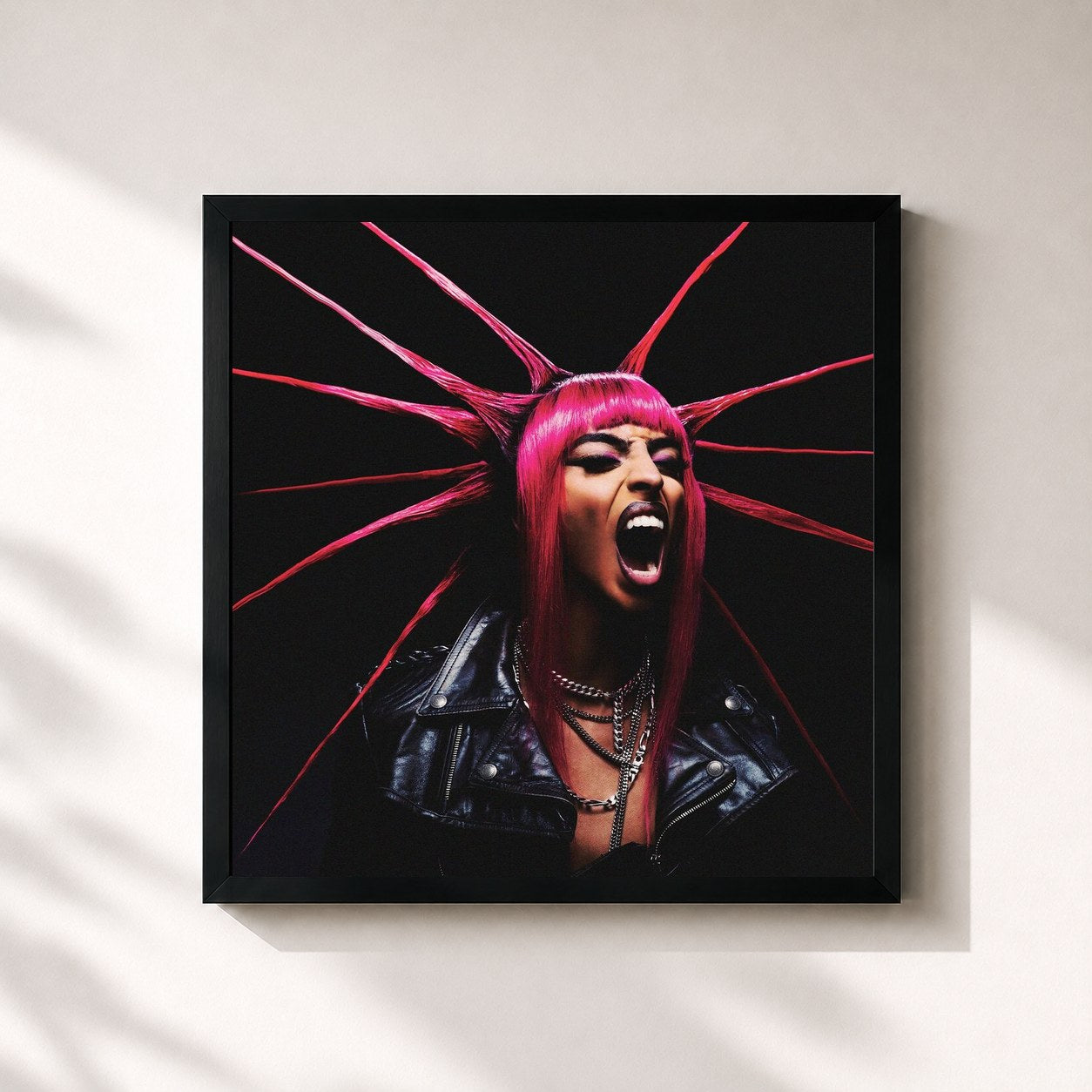 #noir Tableau carré de l'album Théorème de Bilal Hassani, cadre noir 32x32 cm