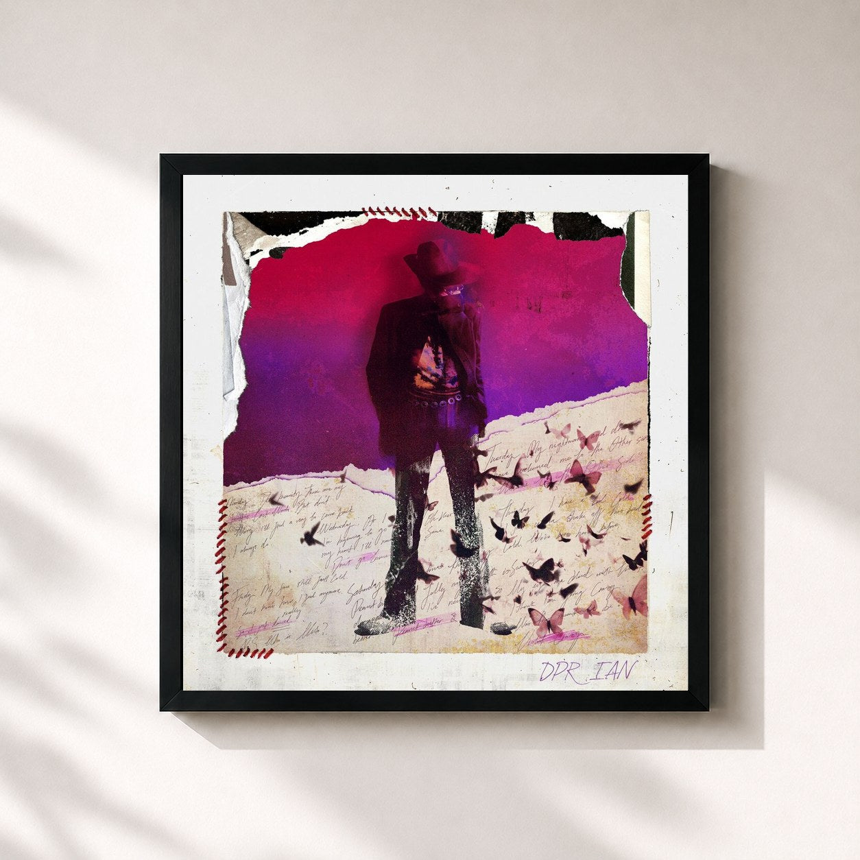 #noir Tableau carré de l'album Dear Insanity... de DPR IAN, cadre noir 32x32 cm