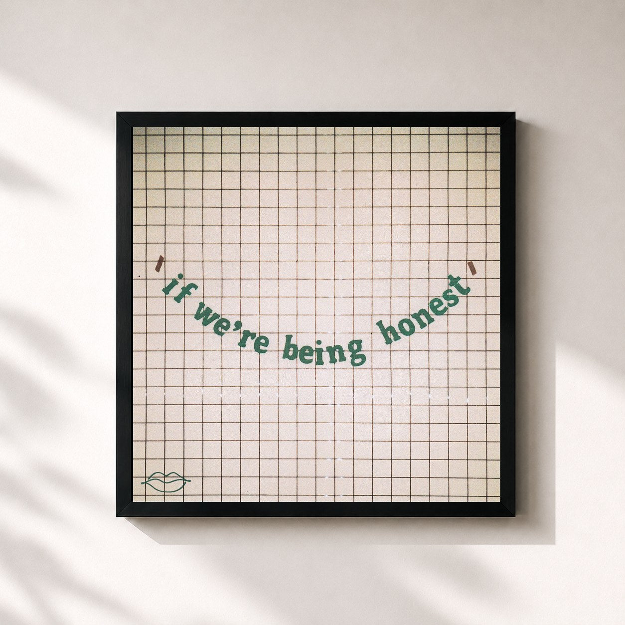 #noir Tableau carré de l'album if we're being honest de lovelytheband, cadre noir 32x32 cm