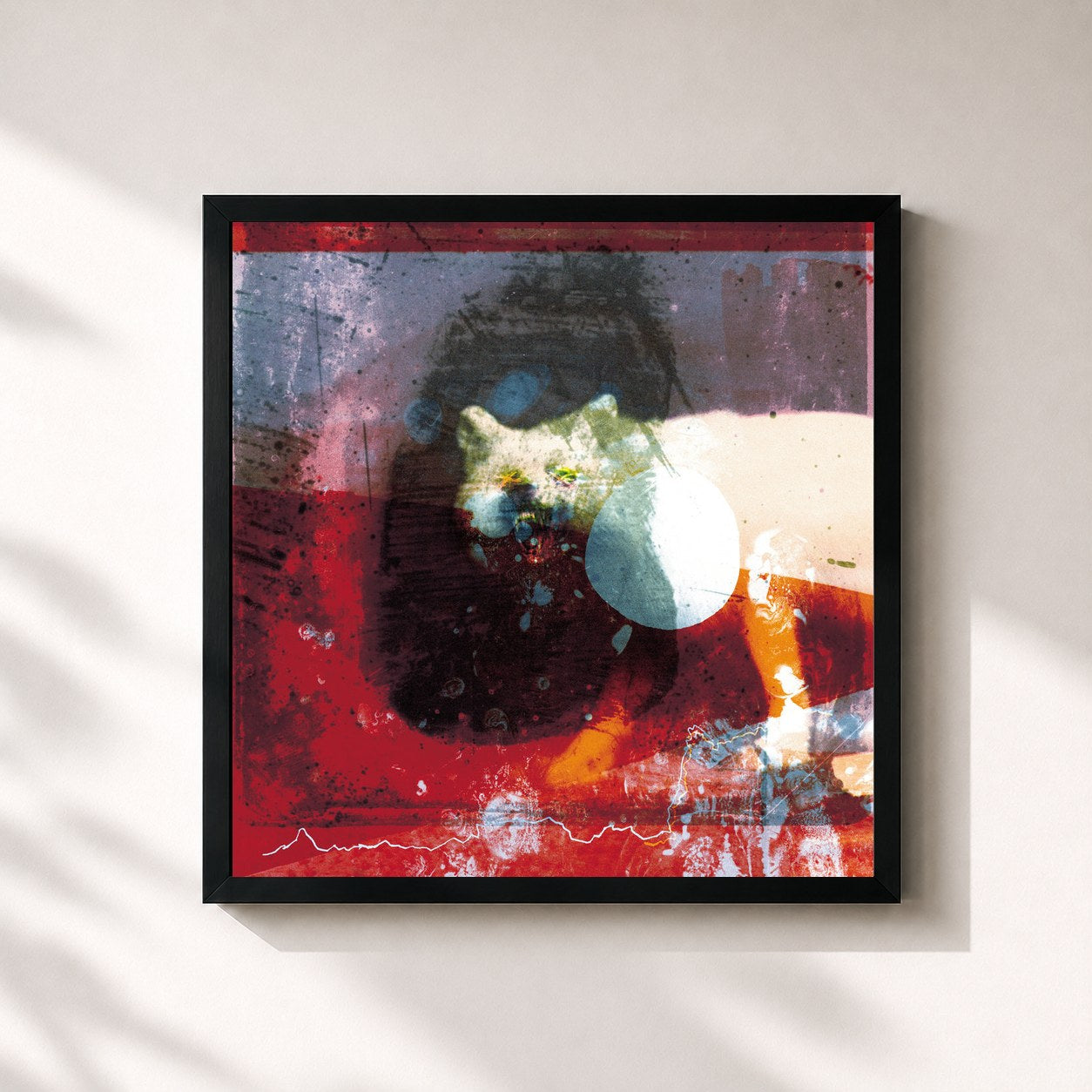 #noir Tableau carré de l'album As The Love Continues de Mogwai, cadre noir 32x32 cm