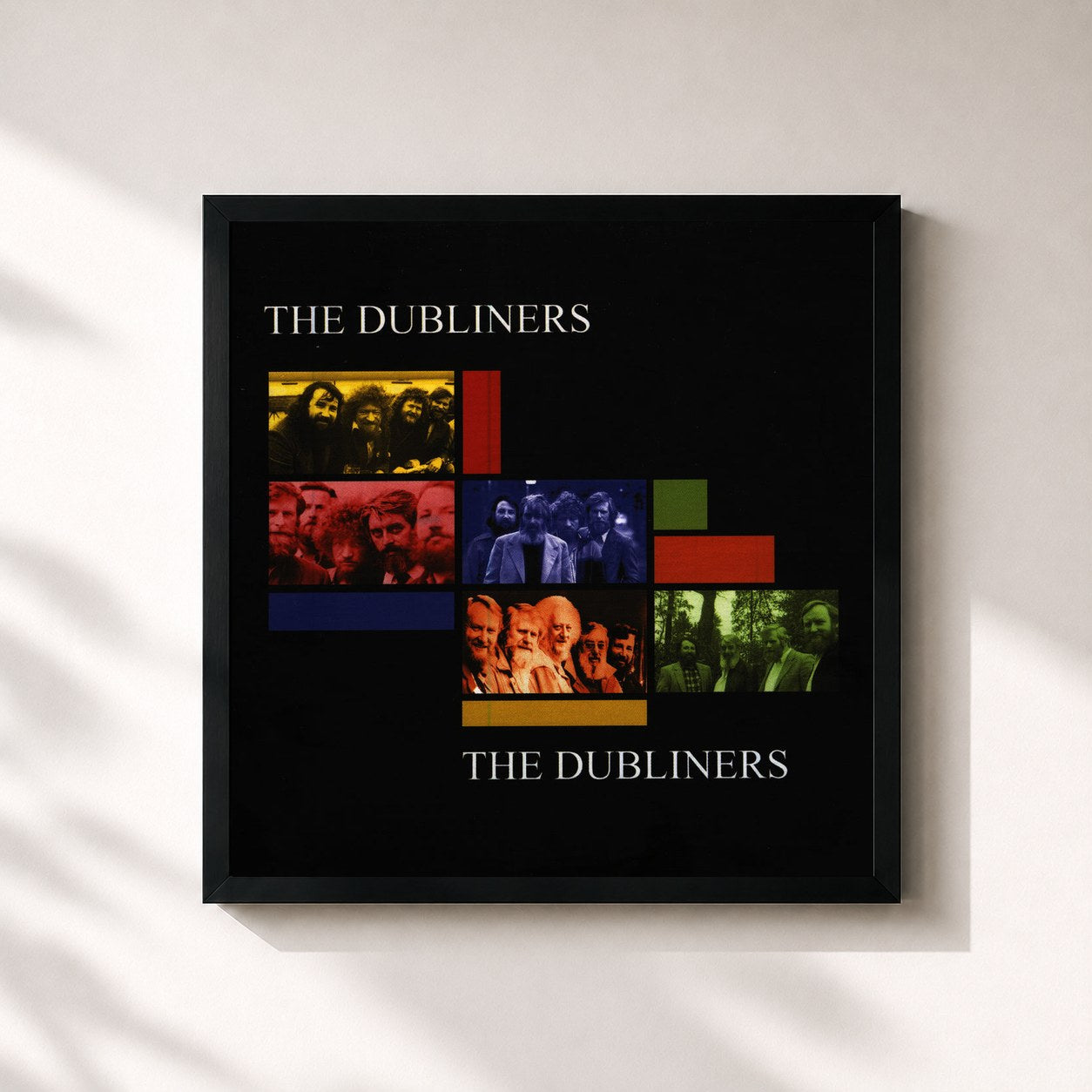 #noir Tableau carré de l'album The Dubliners de The Dubliners, cadre noir 32x32 cm