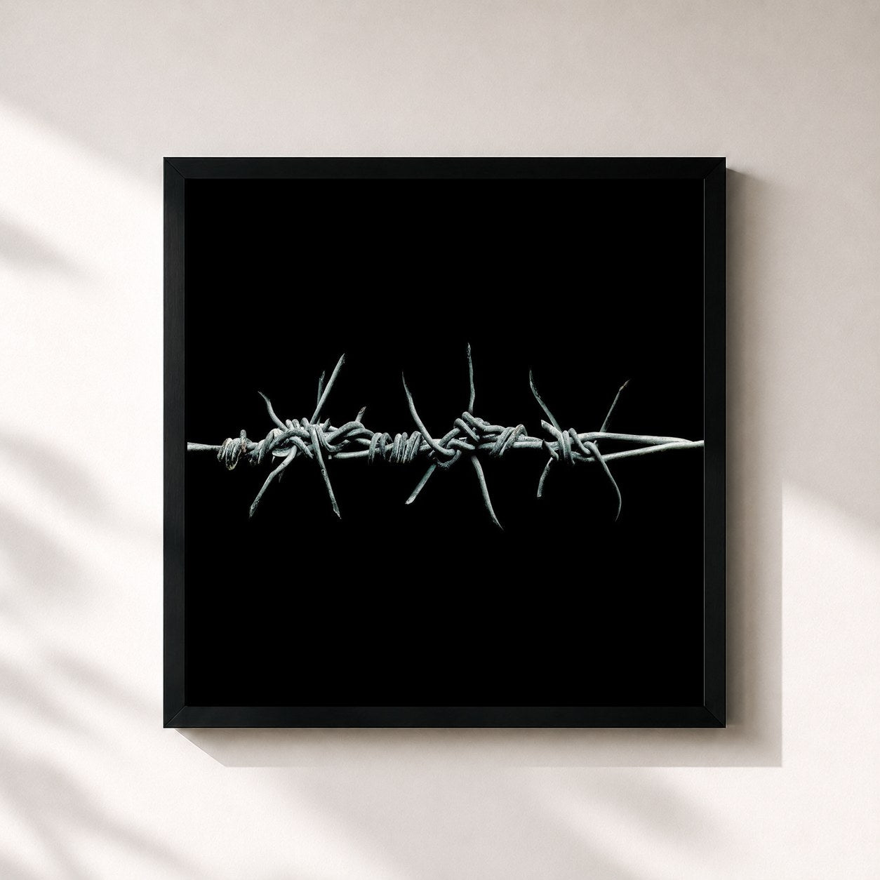 #noir Tableau carré de l'album Drei Kreuze de Megaloh, cadre noir 32x32 cm
