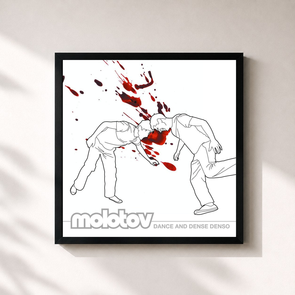 #noir Tableau carré de l'album Dance And Dense Denso de Molotov, cadre noir 32x32 cm