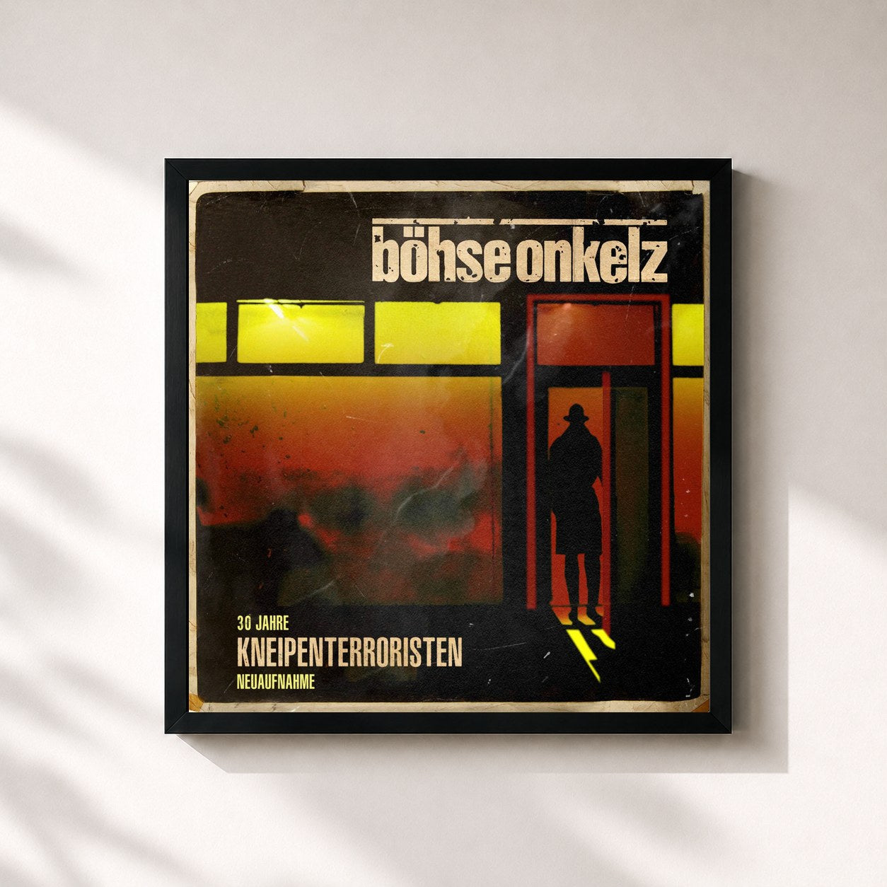 #noir Tableau carré de l'album Kneipenterroristen (30 Jahre Kneipenterroristen - Neuaufnahme 2018) de Böhse Onkelz, cadre noir 32x32 cm