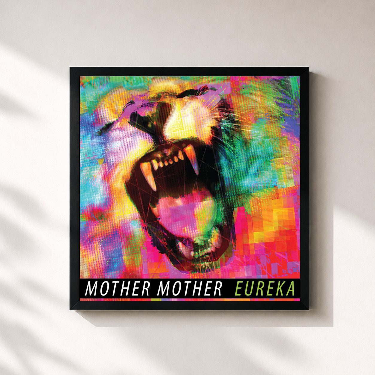 #noir Tableau carré de l'album Eureka de Mother Mother, cadre noir 32x32 cm