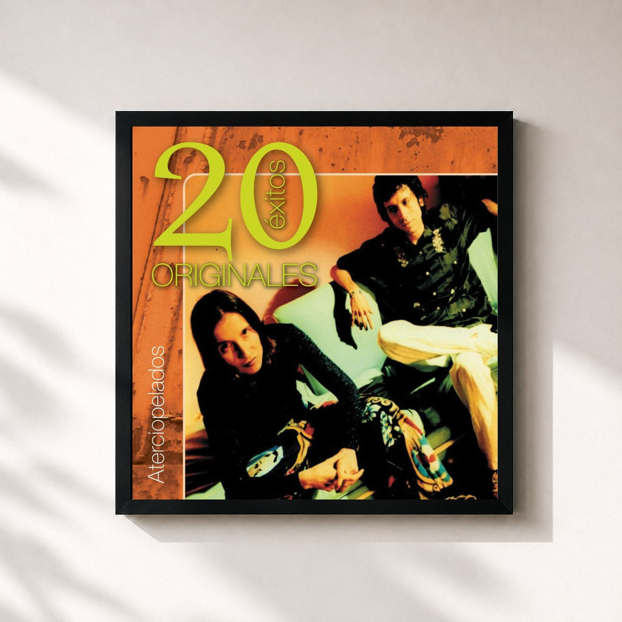 #noir Tableau carré de l'album Originales - 20 Exitos de Aterciopelados, cadre noir 32x32 cm