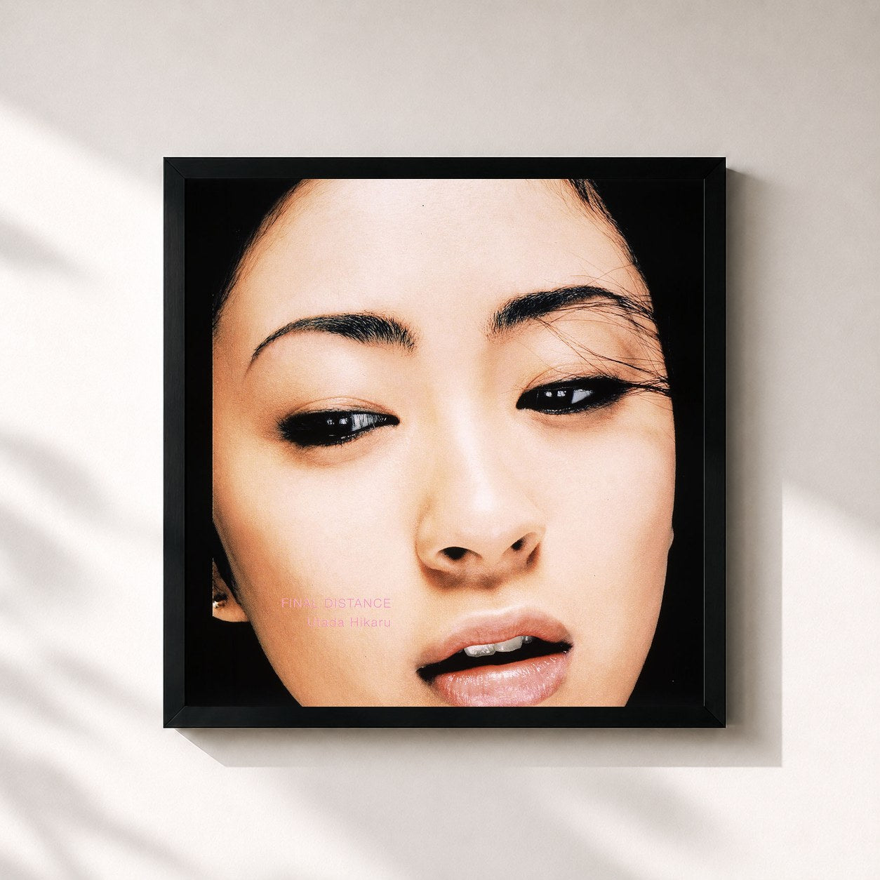 #noir Tableau carré de l'album Final Distance de Hikaru Utada, cadre noir 32x32 cm