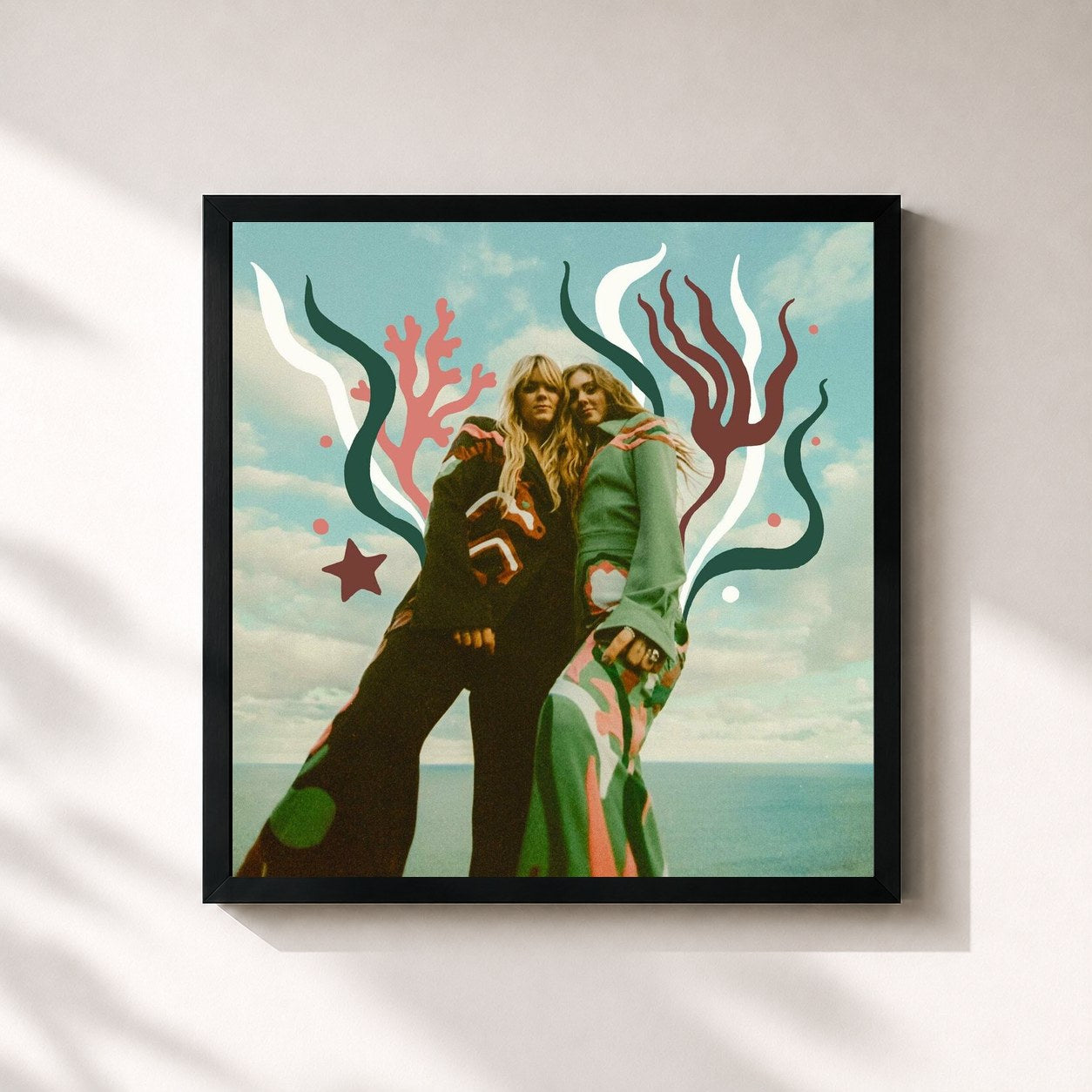 #noir Tableau carré de l'album Palomino Deluxe (Child of Summer Edition) de First Aid Kit, cadre noir 32x32 cm