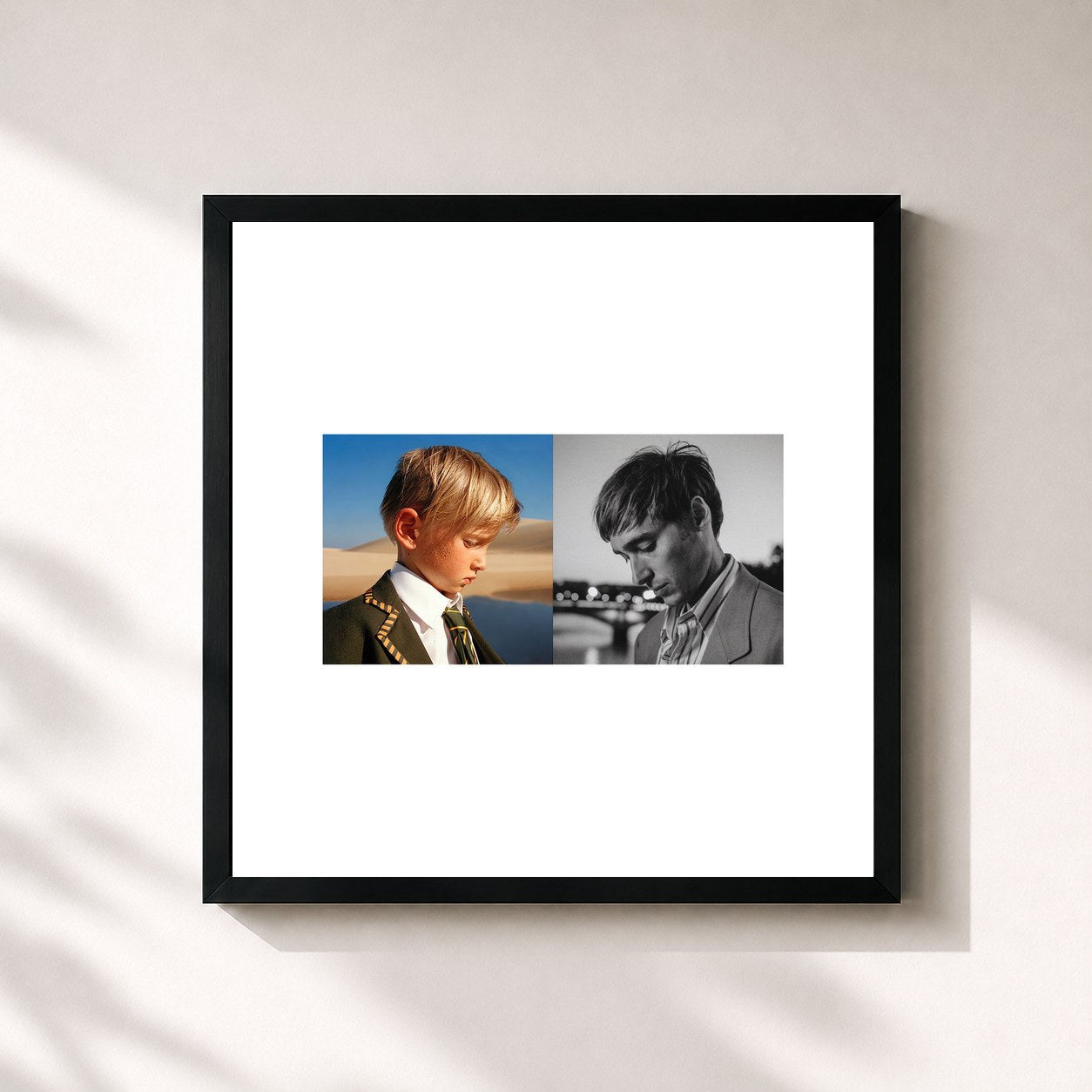 #noir Tableau carré de l'album Day/Night de Parcels, cadre noir 32x32 cm