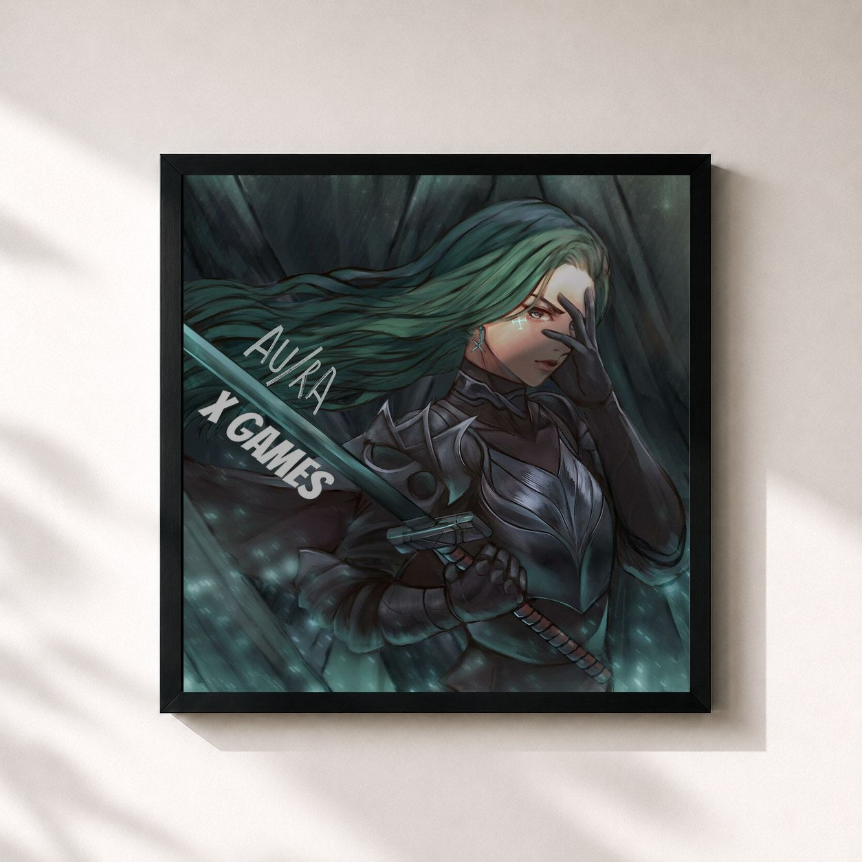 #noir Tableau carré de l'album X Games - EP de Au/Ra, cadre noir 32x32 cm